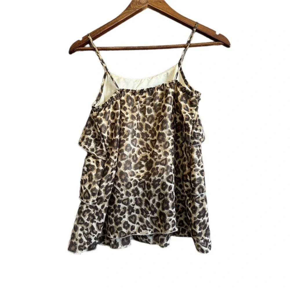The Childrens Place Tiered‎ Cami Kids XL 14 Brown Leopard Print Excellent Ruffle